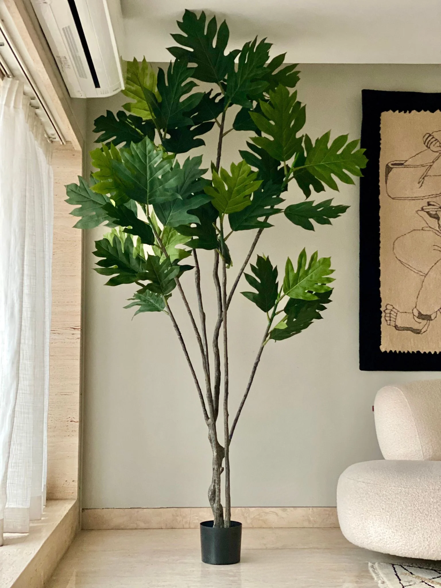 Artificial Bush Philodendron Plant - 8 Feet - Image 3