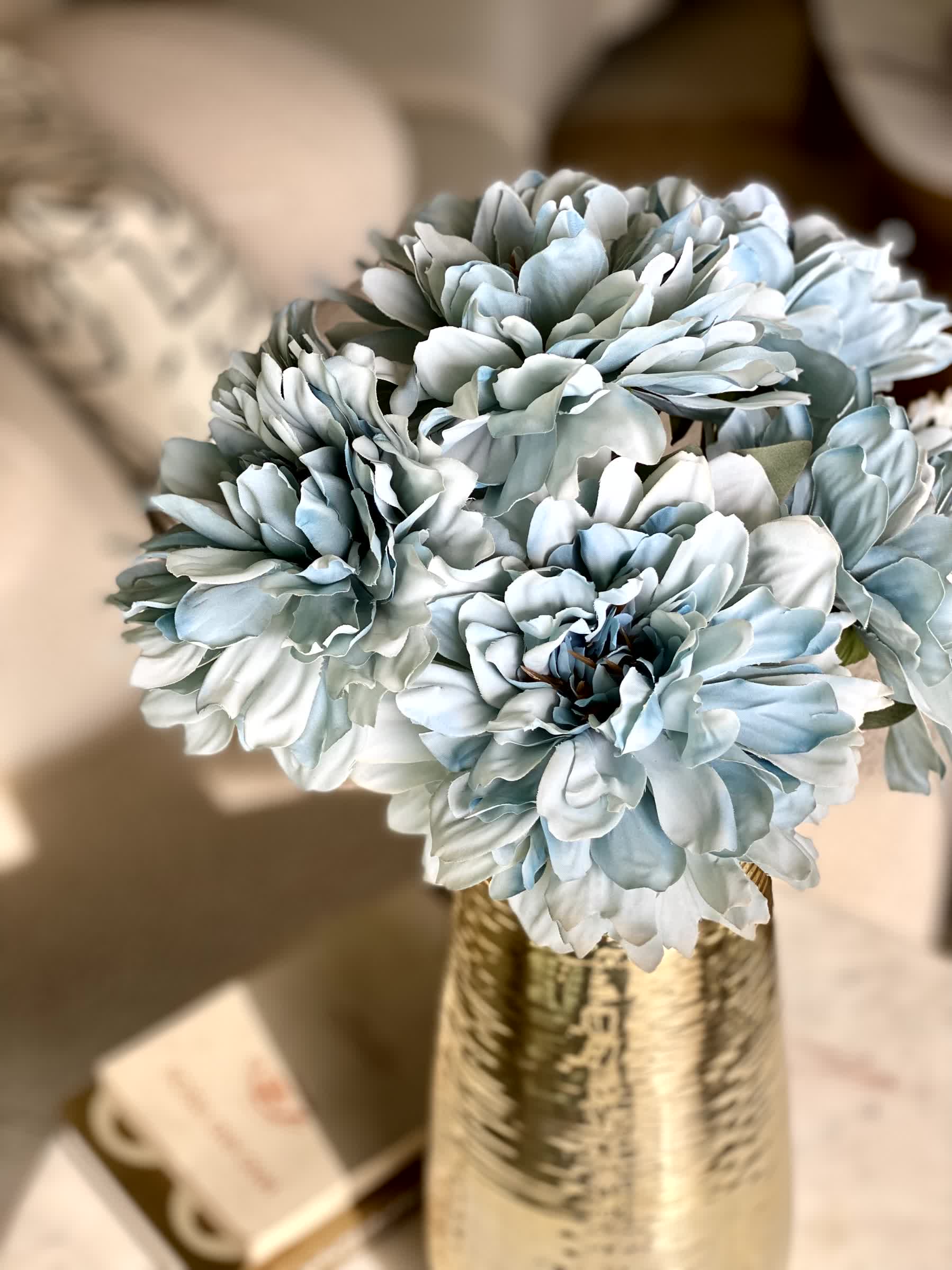 Artificial Chrysanthemum Flower Bunch - Blue - Image 3