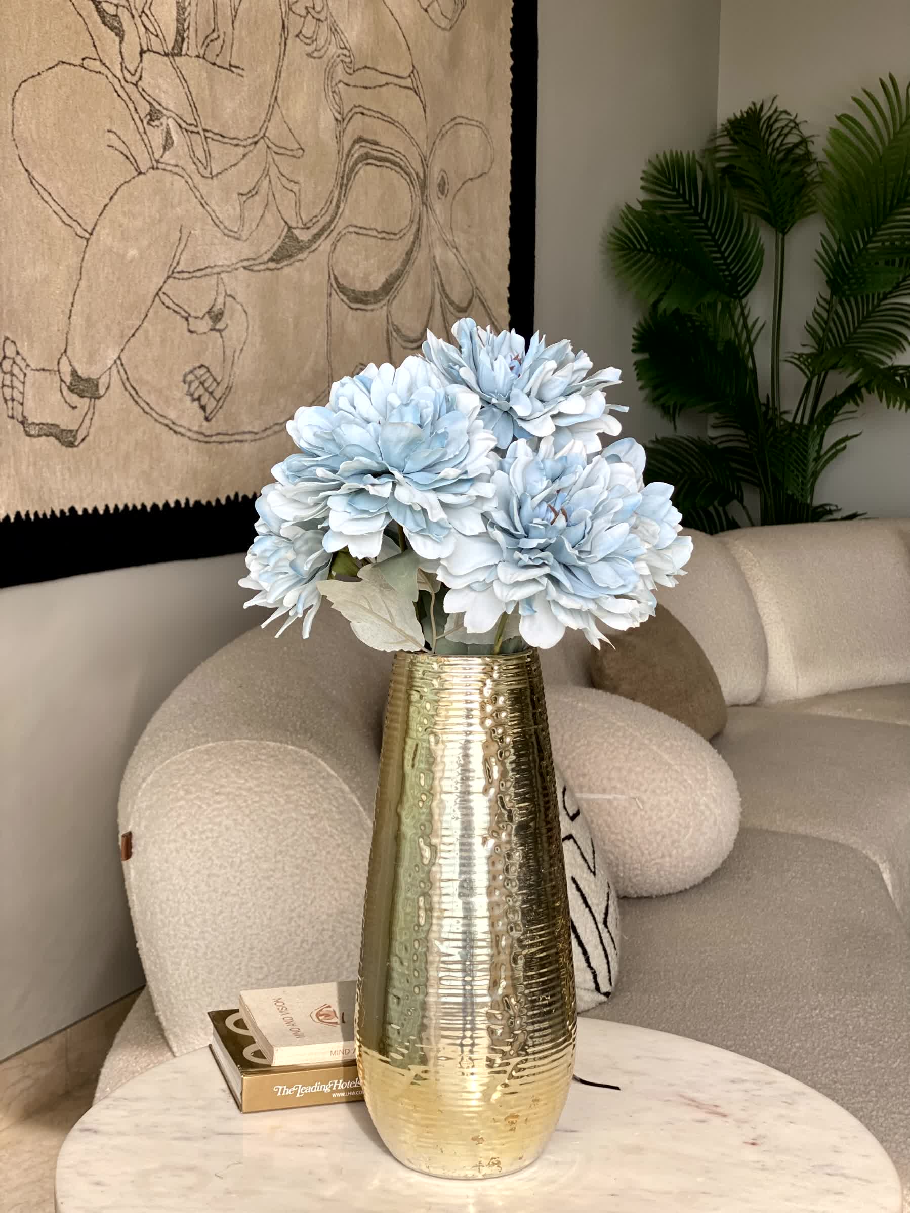 Artificial Chrysanthemum Flower Bunch - Blue - Image 4