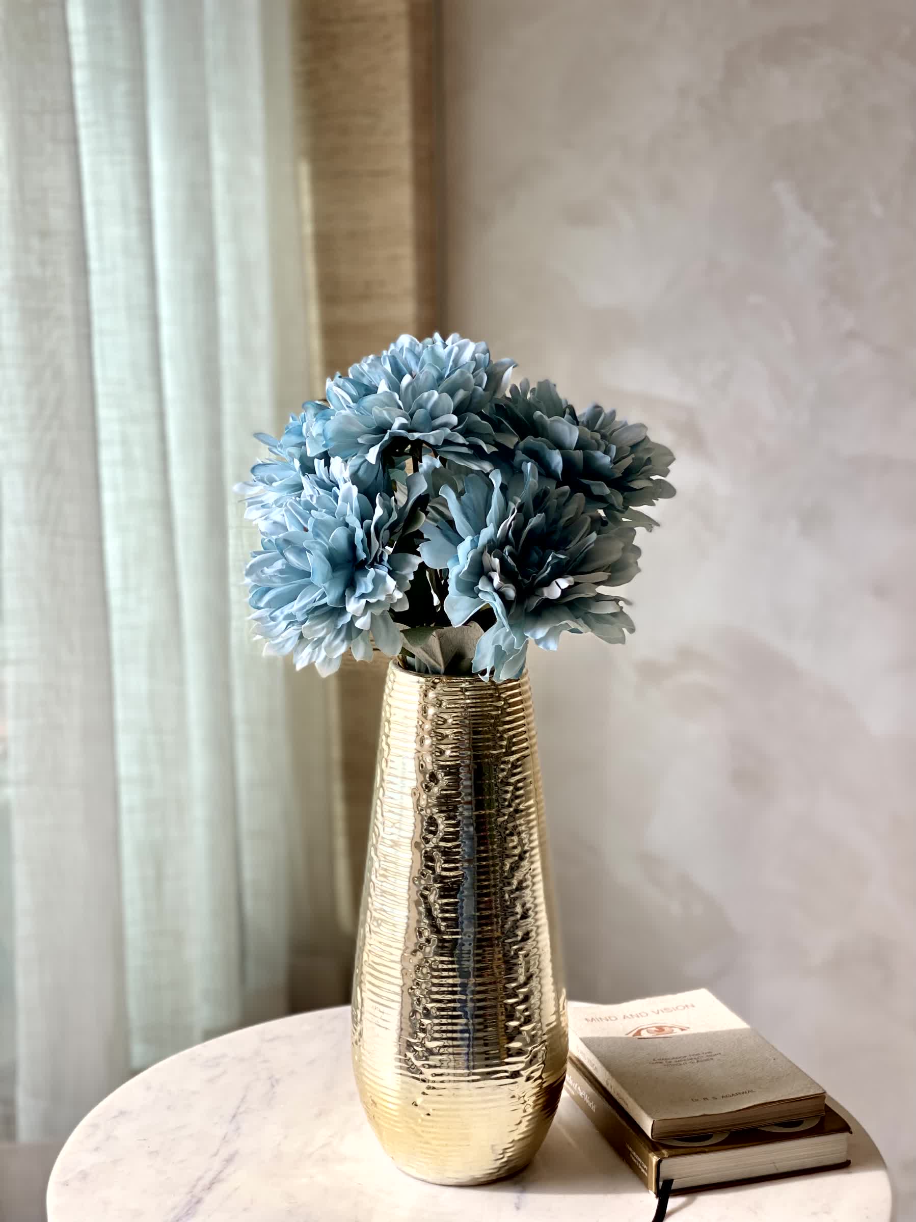 Artificial Chrysanthemum Flower Bunch - Blue - Image 5