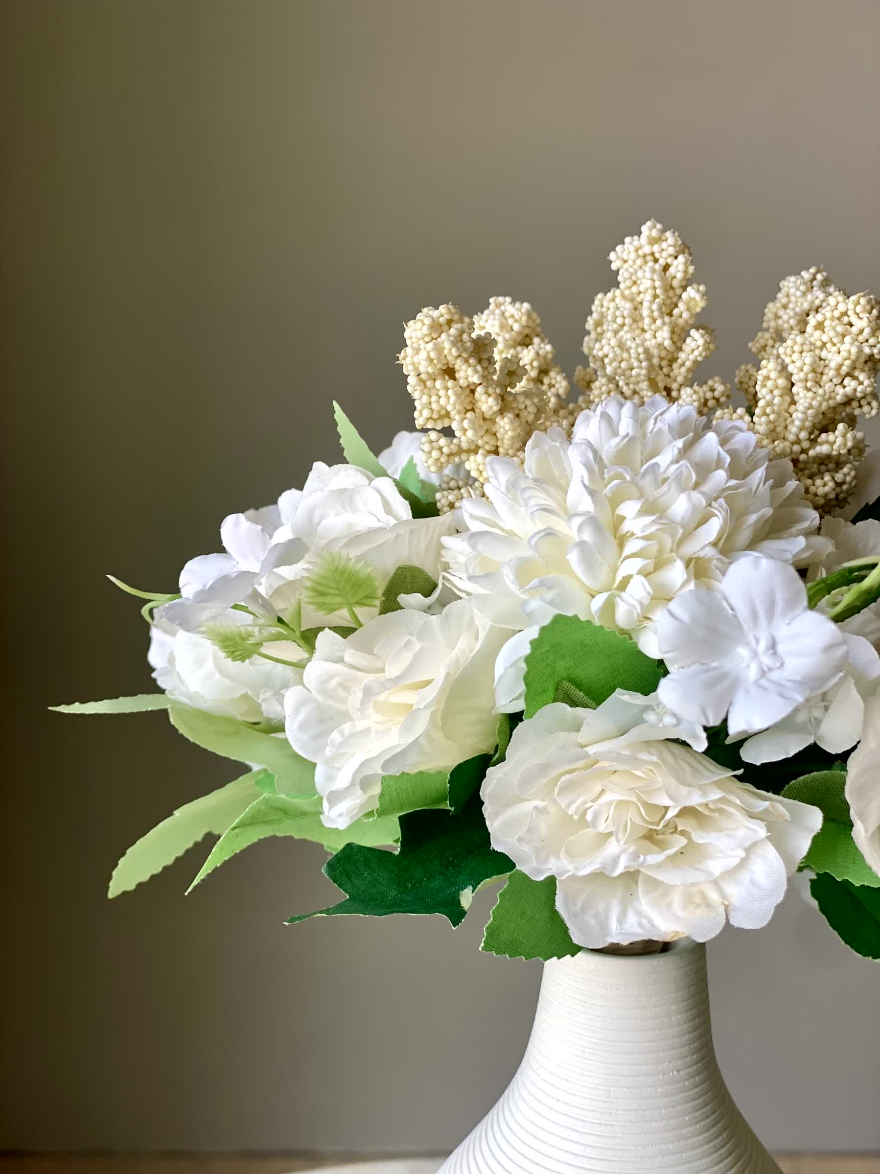 Artificial Chrysanths Bunch - White - Image 4