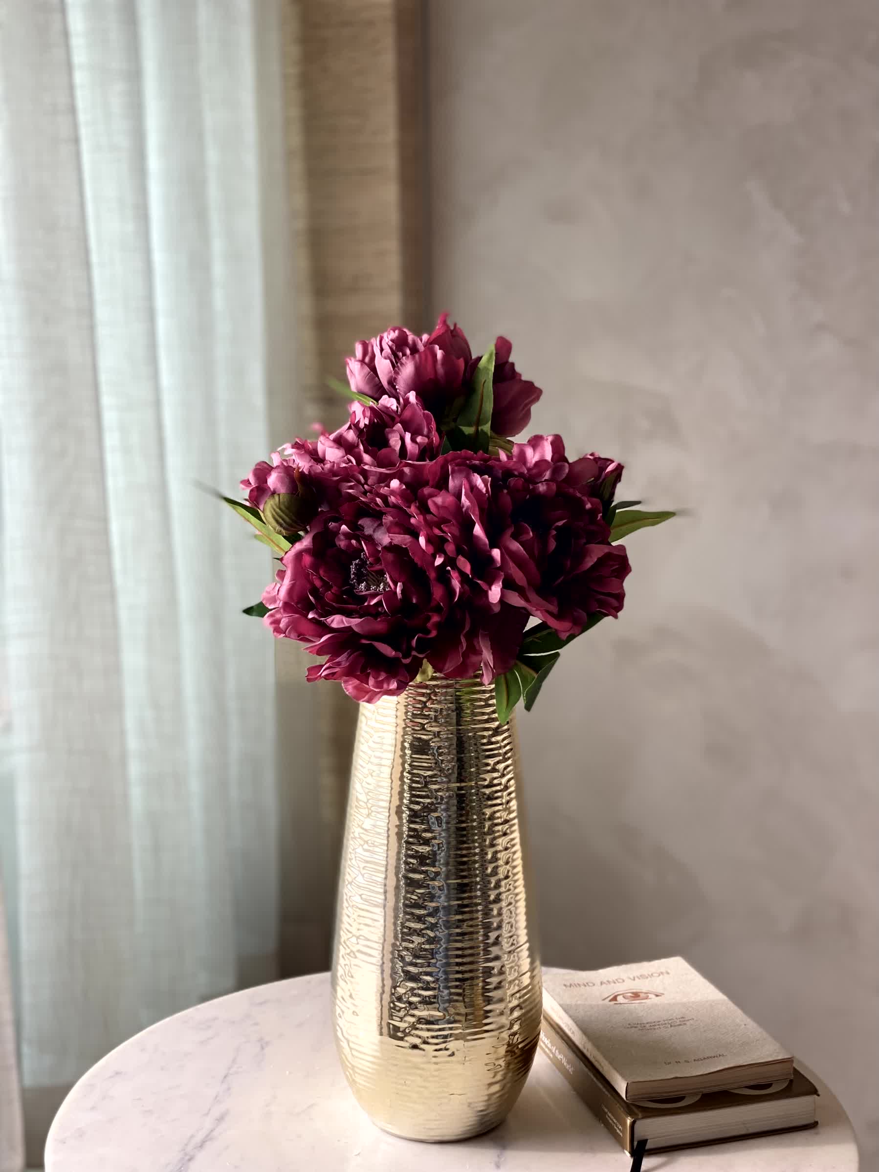 Artificial Dahila Flower Bunch - Burgundy - Image 5