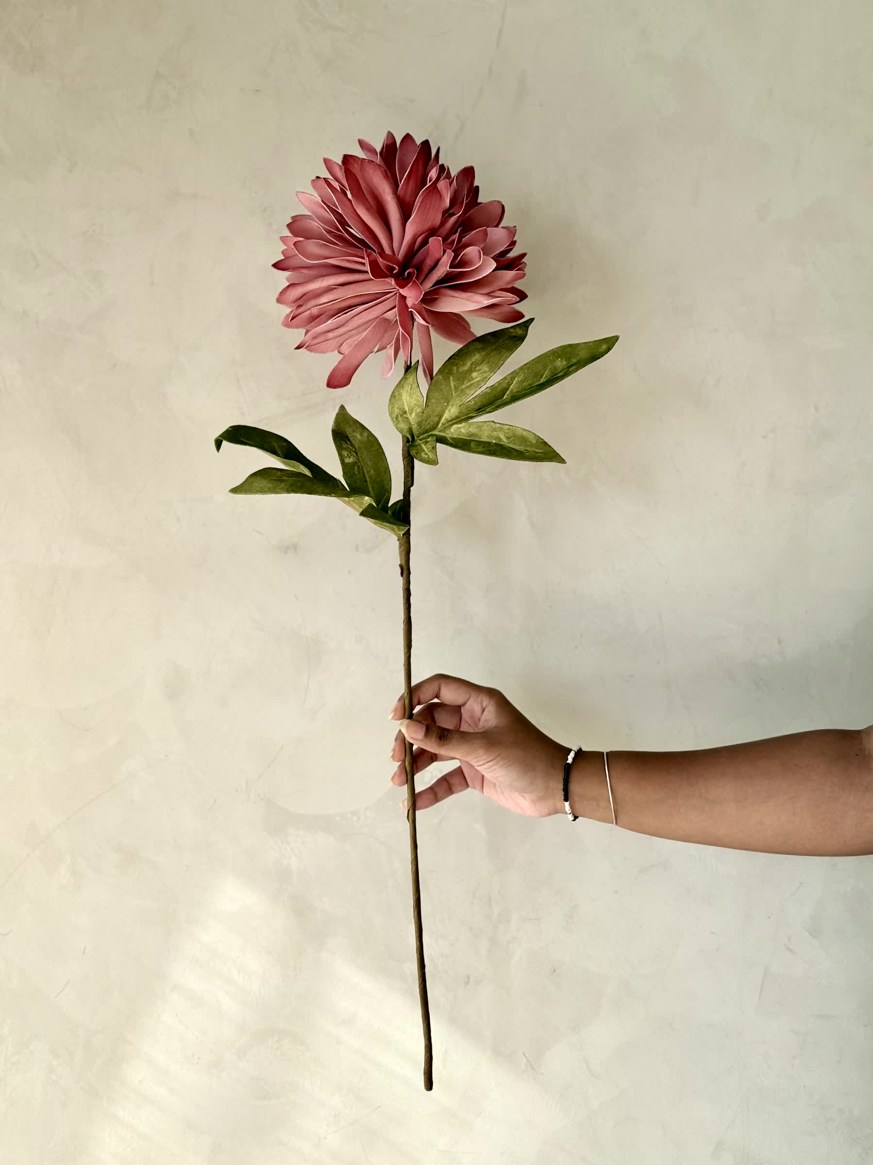 Artificial Dali Dahlia Flower Stem  -  Pink (One Stem) - Image 3