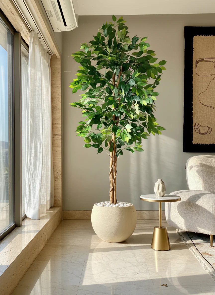 Artificial Dried Ficus Plant - 6.5 Feet - Image 4