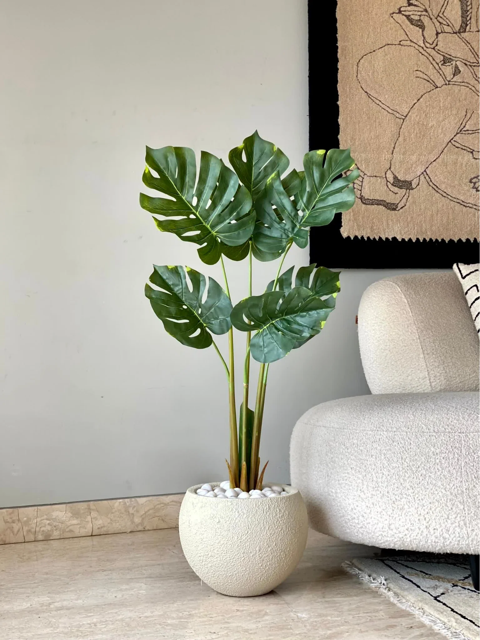 Artificial Evergreen Monstera Plant - 3.5 Feet - Image 4