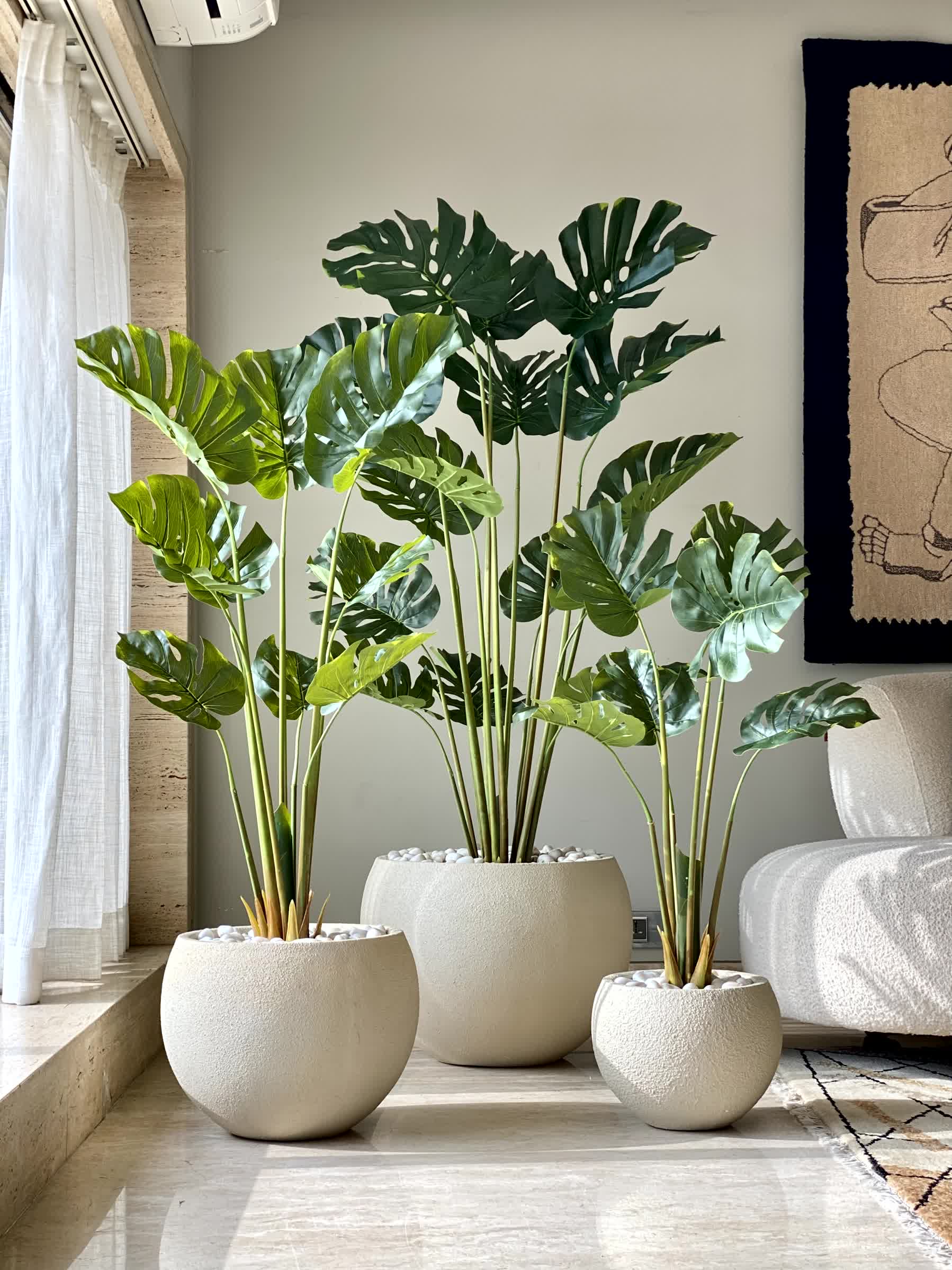 Artificial Evergreen Monstera Plant - 4.5 Feet - Image 3