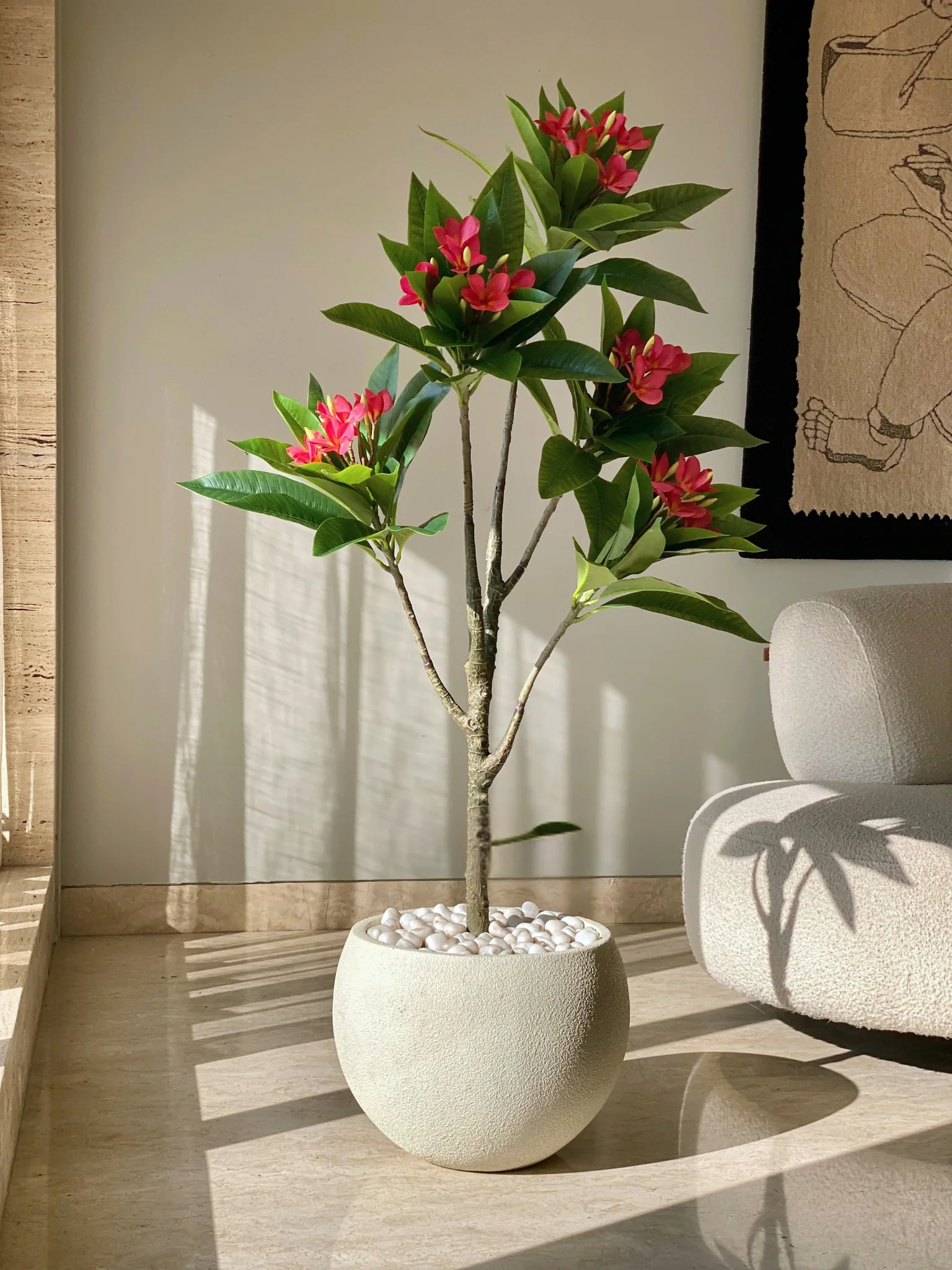 Artificial Frangipani Puce Plant  - 4.5 Feet - Image 4
