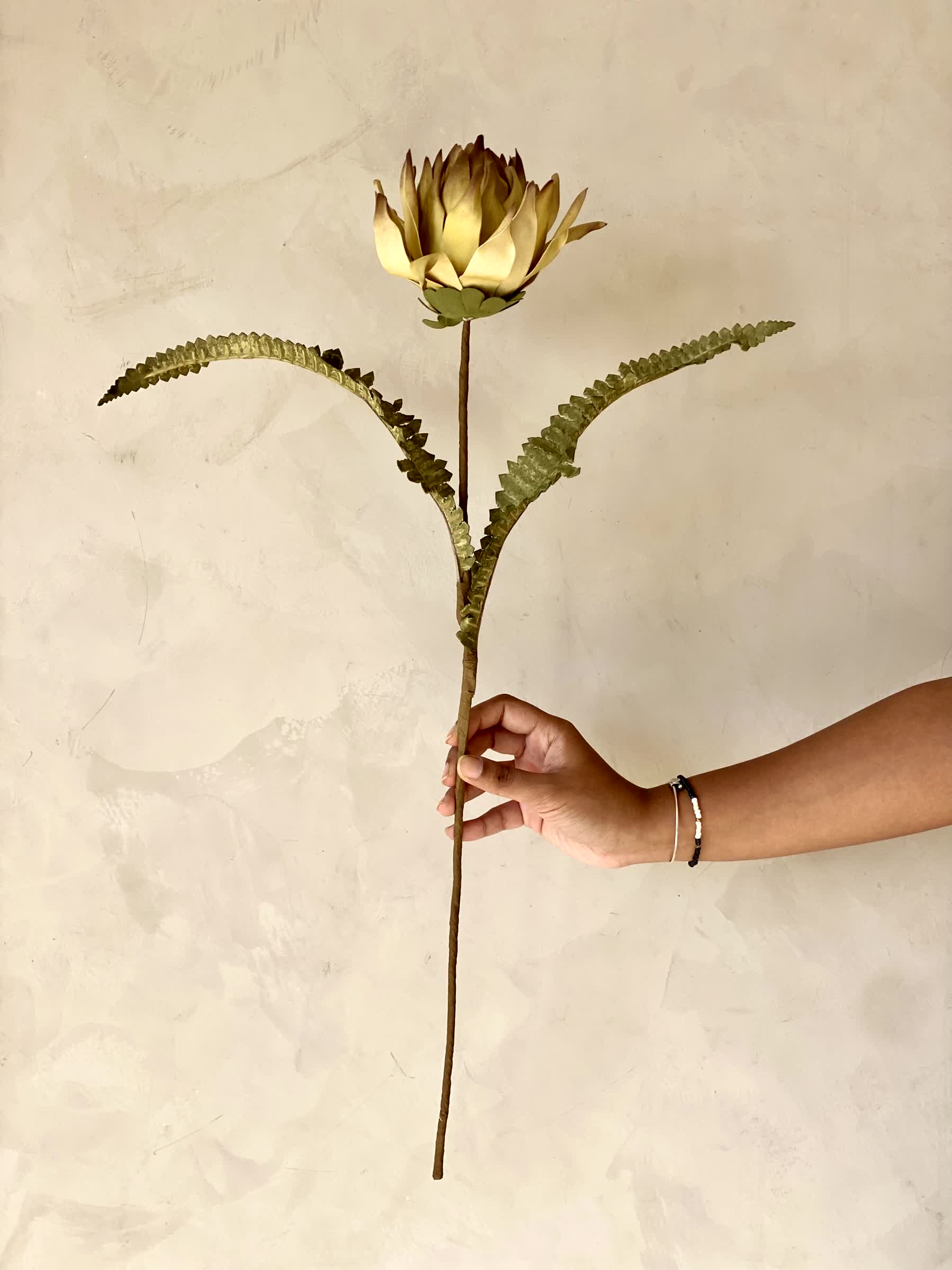 Artificial May Portea Flower Stem - Yellow (One Stem) - Image 3