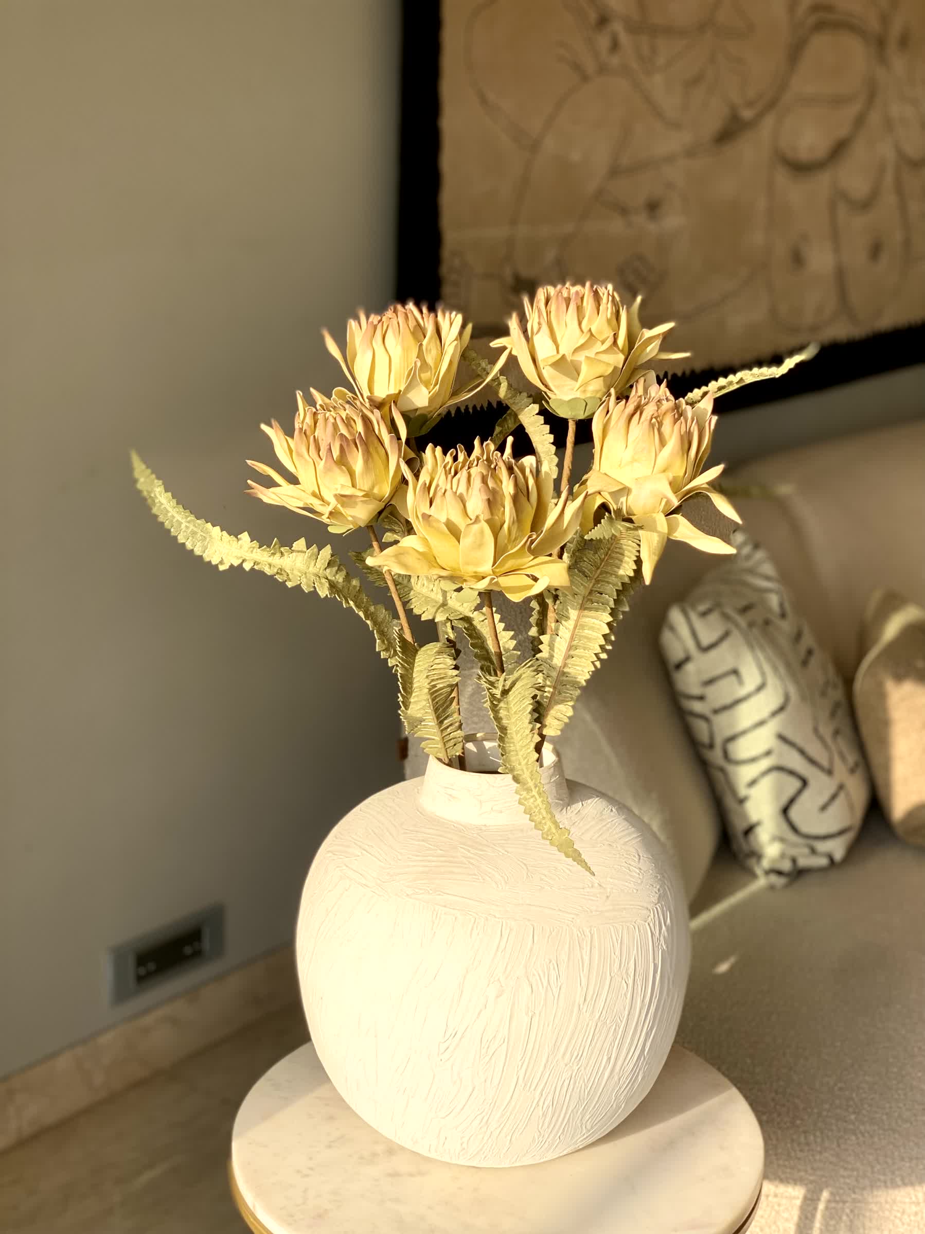 Artificial May Portea Flower Stem - Yellow (One Stem) - Image 5