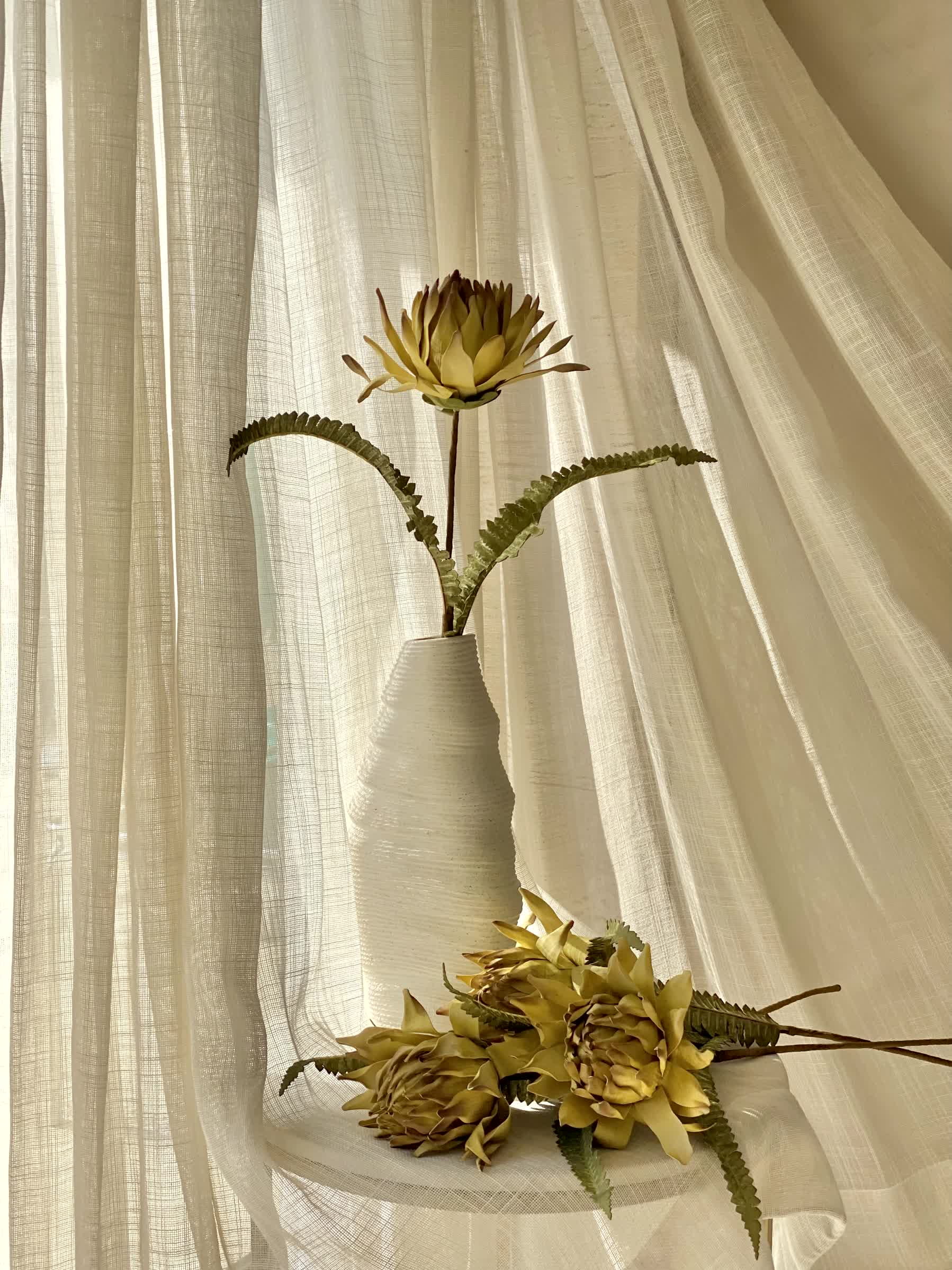 Artificial May Portea Flower Stem - Yellow (One Stem) - Image 6