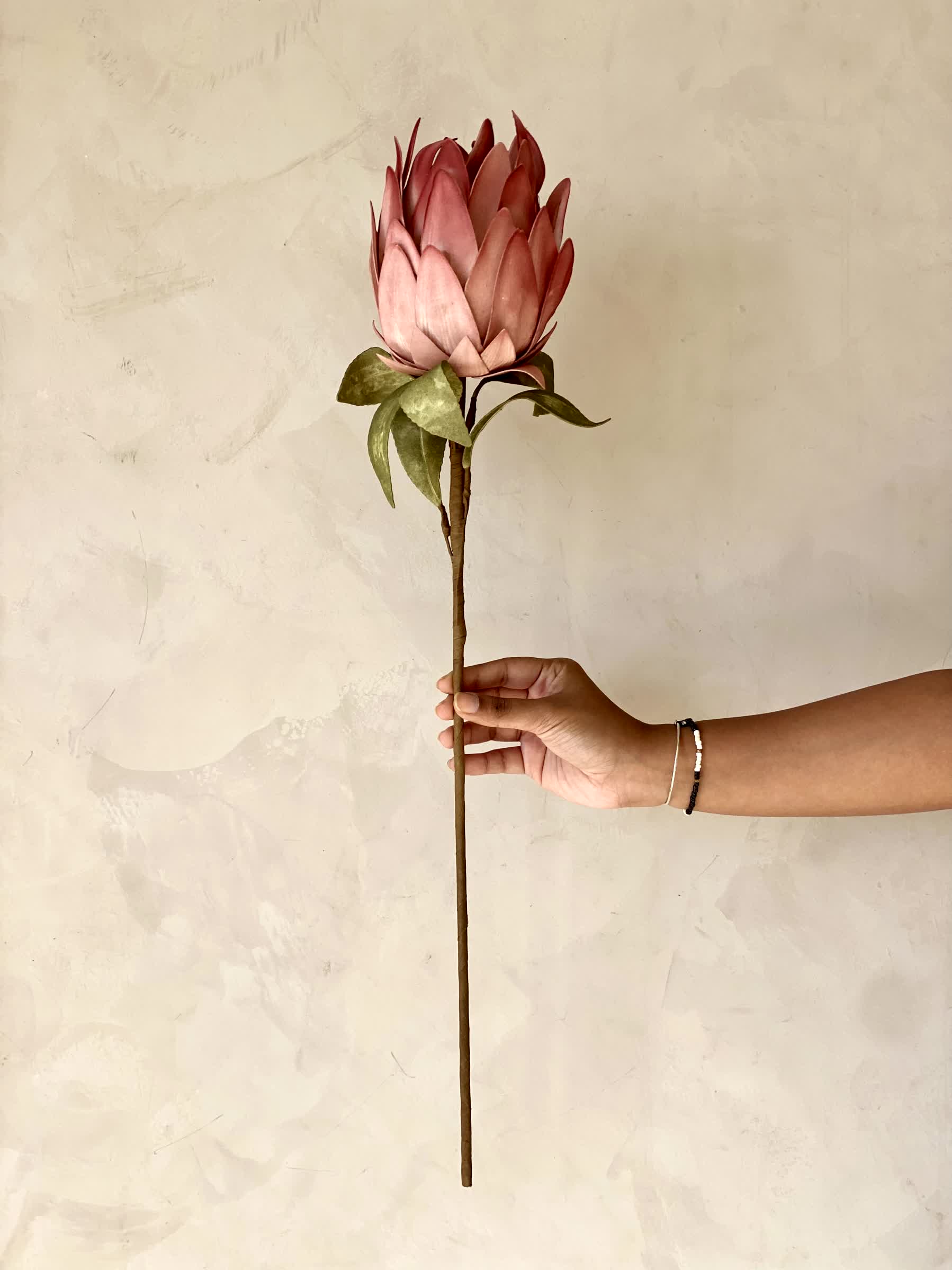 Artificial Protea Flower Stem  -  Pink (One Stem) - Image 3