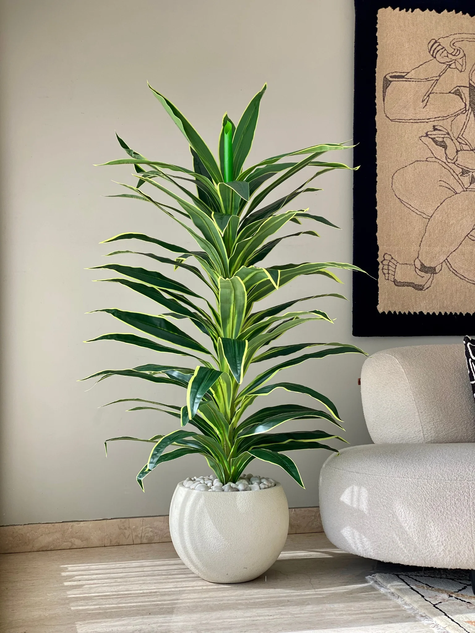 Artificial Variegated Dracaena Plant - 5.5 Feet - Image 3