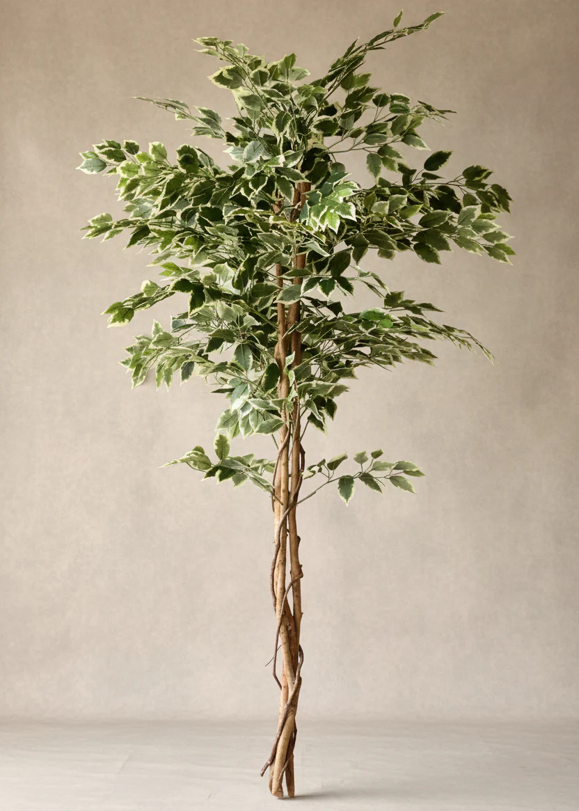 Artificial Variegated Dried Ficus Plant - 6.5 Feet - Image 3