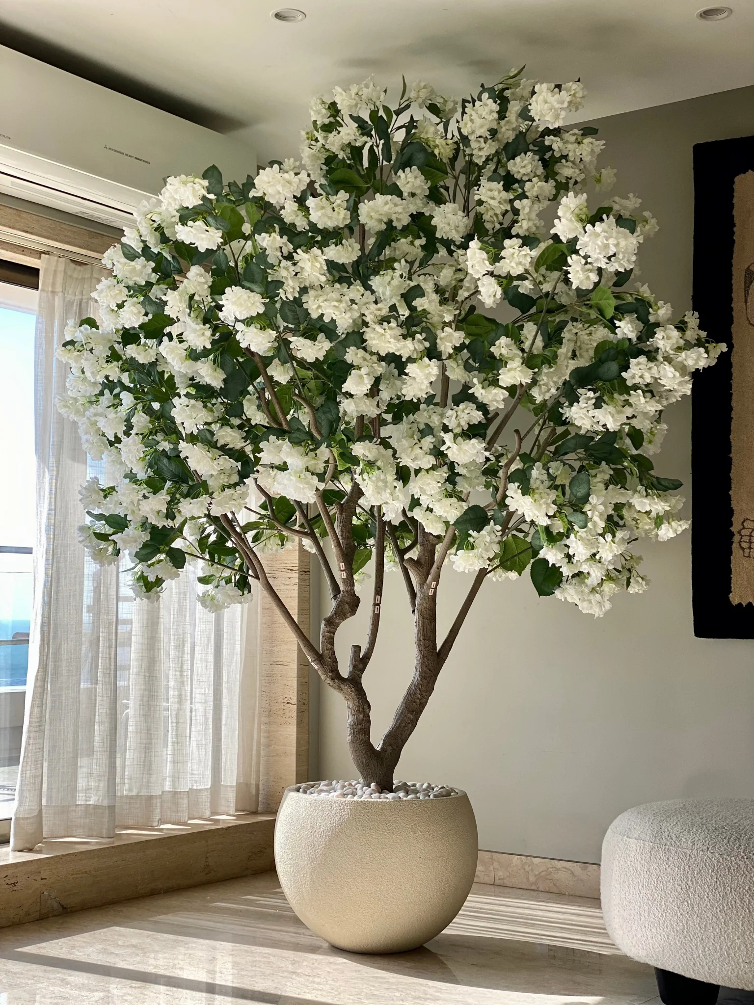 Artificial White Blossom Plant - 8 Feet - Image 3