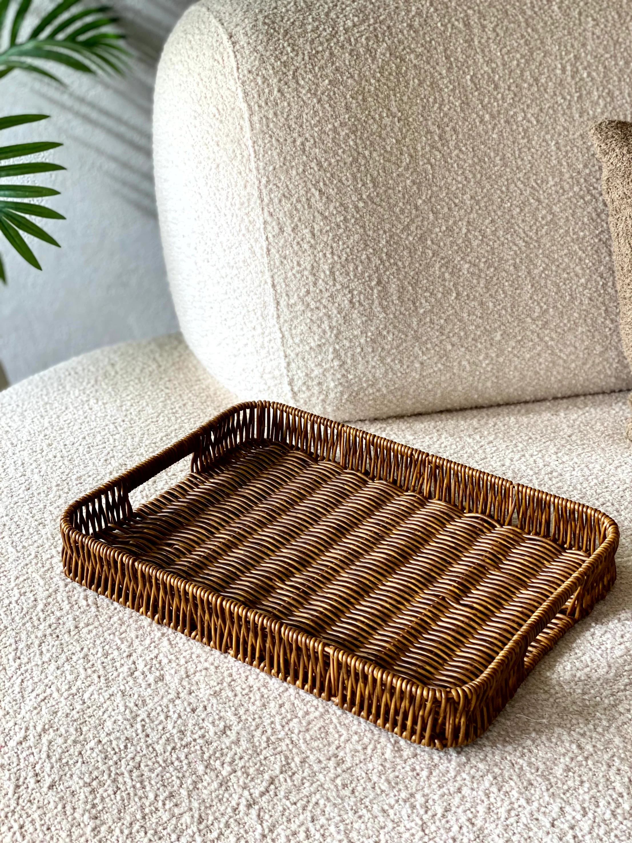 Boho Rattan Tray - Brown (Large) - Image 3