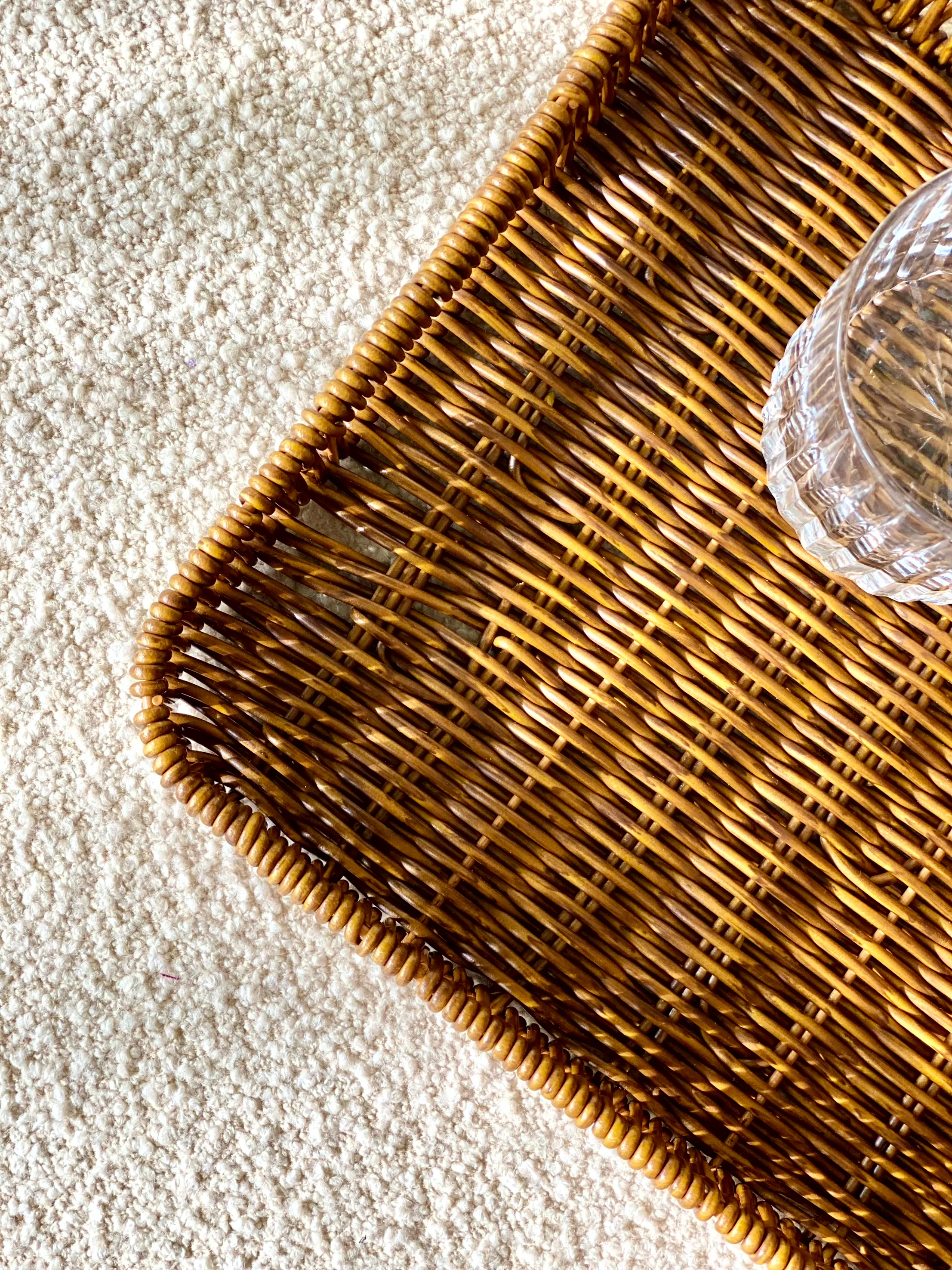 Boho Rattan Tray - Brown (Large) - Image 4