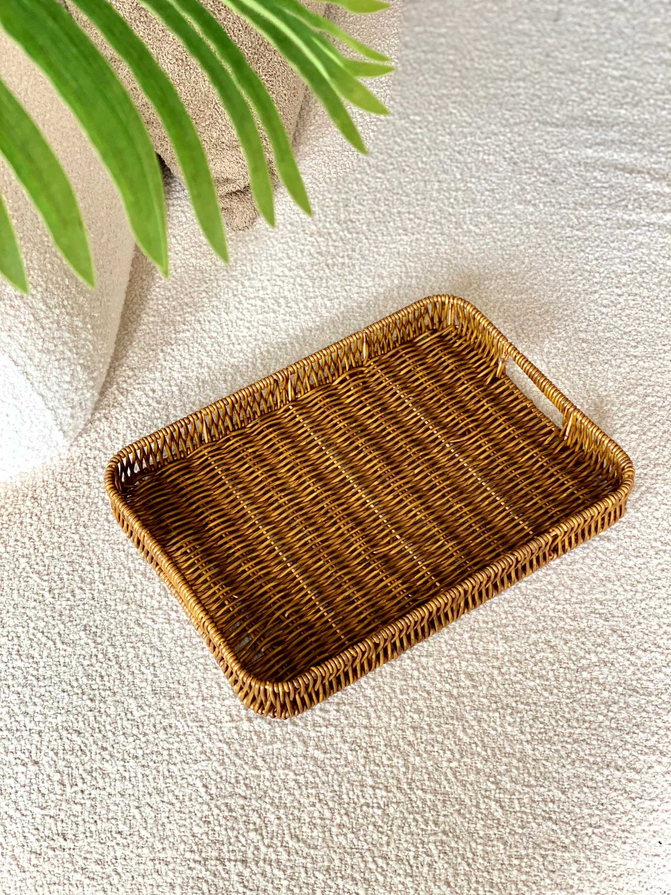 Boho Rattan Tray - Brown (Large) - Image 5