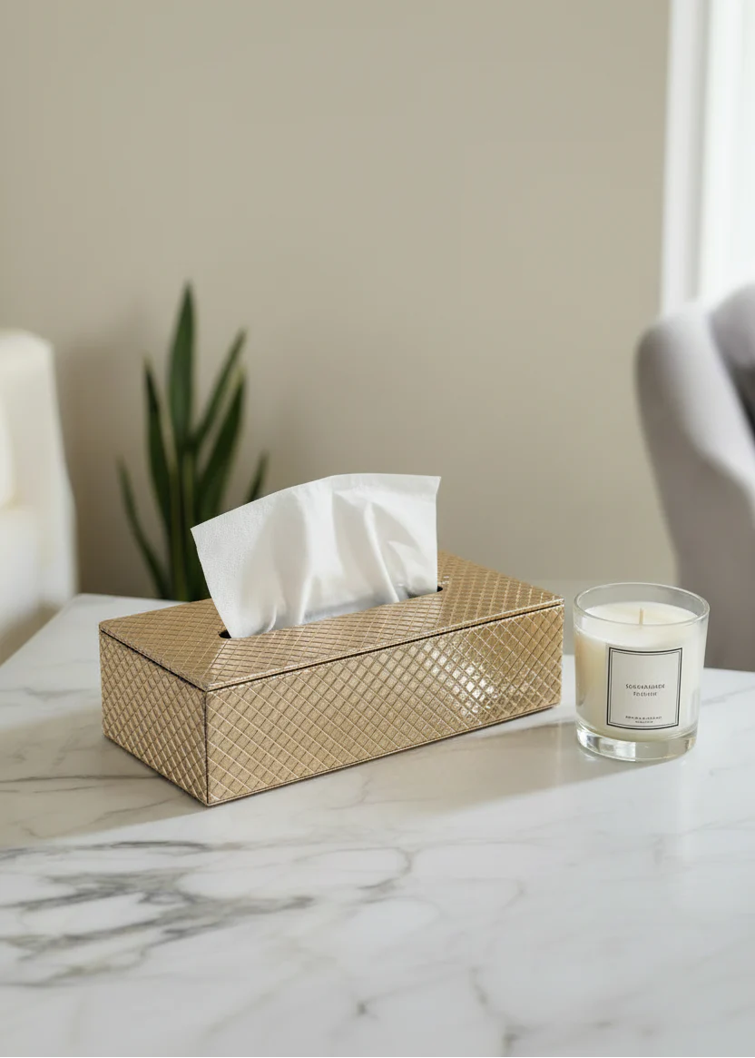 Braided Gold Tissue Box - Image 5