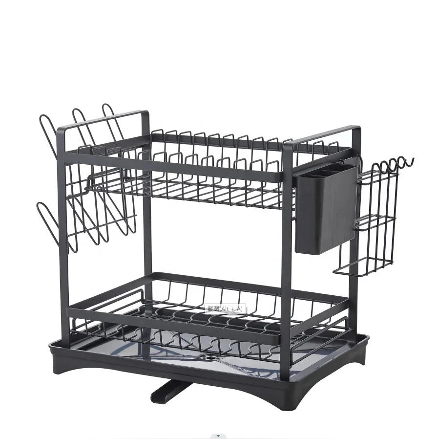 Dish Rack Two Layer - Black - Image 4