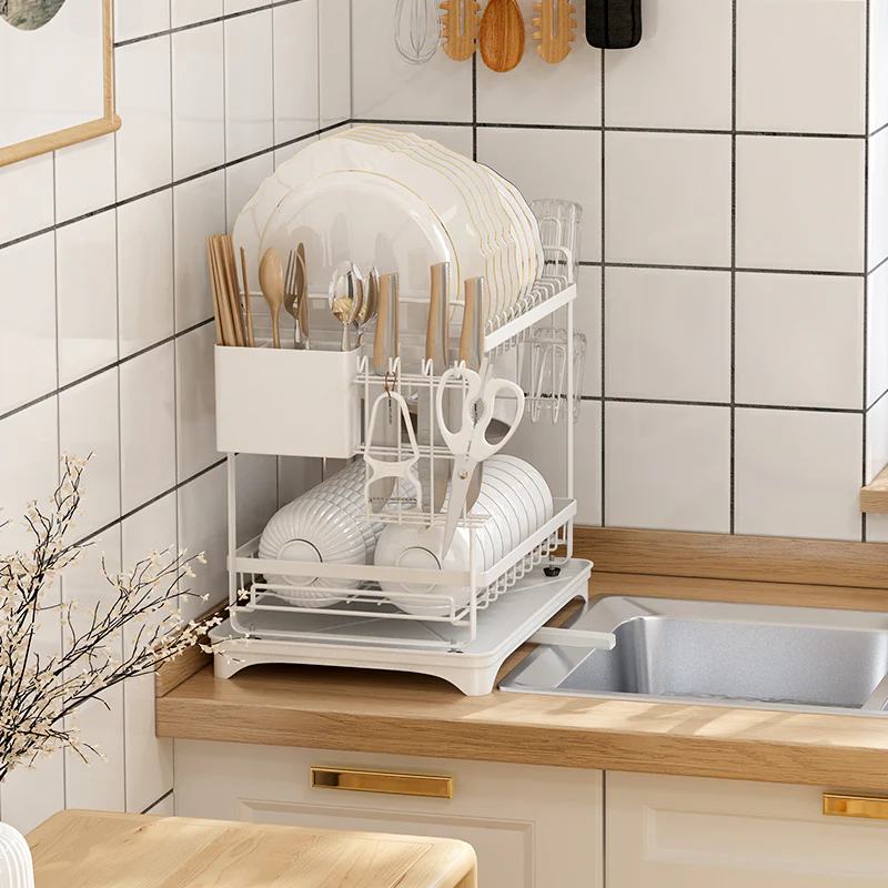 Dish Rack Two Layer - White - Image 3