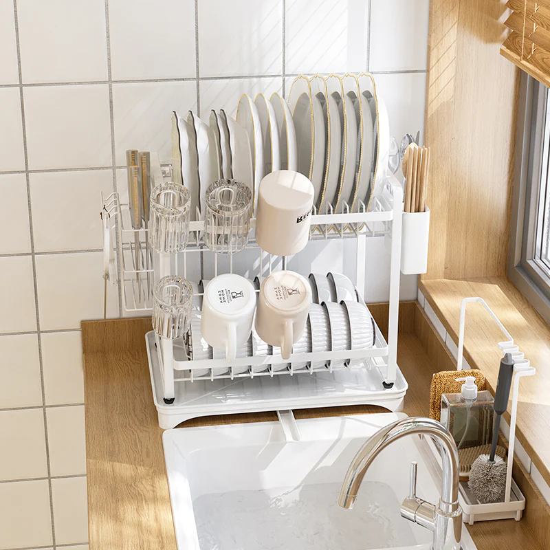 Dish Rack Two Layer - White - Image 4