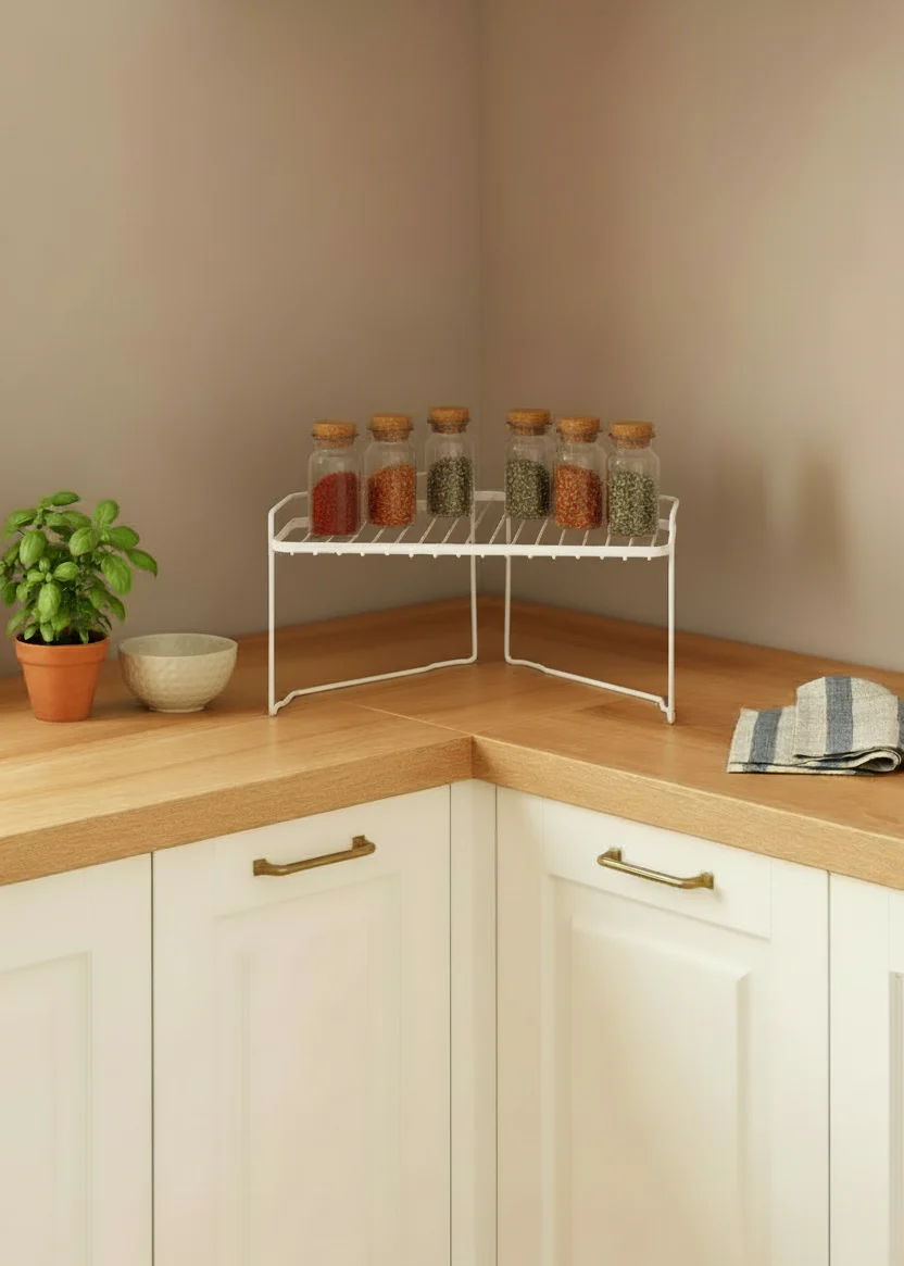 Kitchen Corner Rack - White - Image 7