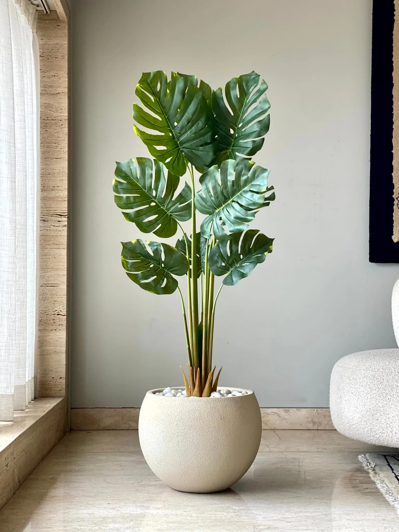 Artificial Evergreen Monstera Plant - 4.5 Feet - Image 6