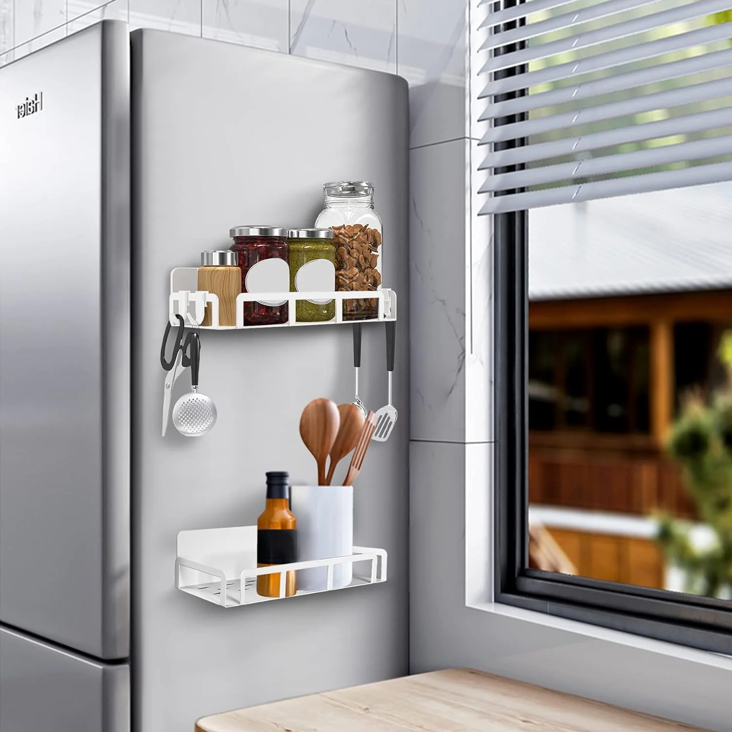 Magnetic Storage Shelf With  Hooks - Image 6