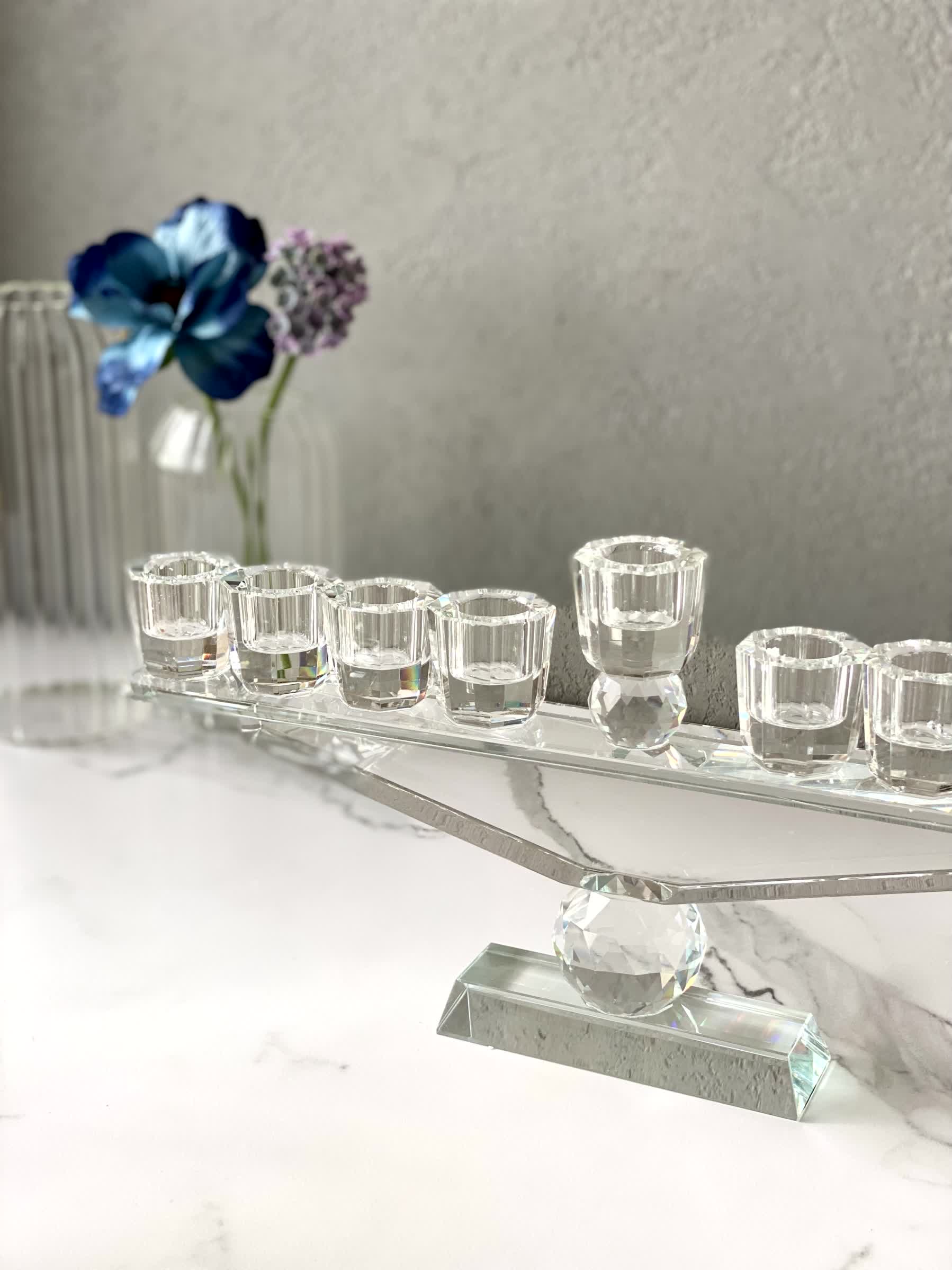 Nine Arm Crystal Candle Holders - Image 3