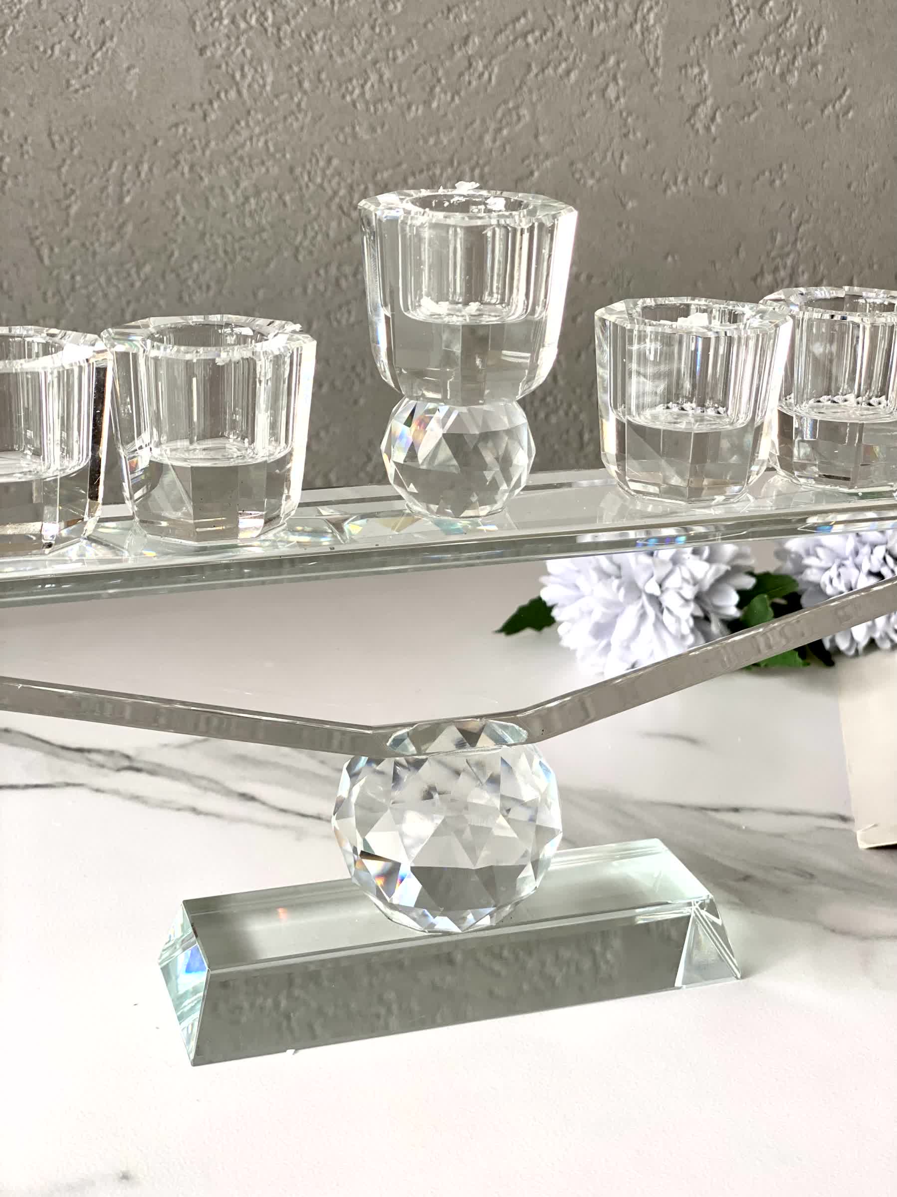 Nine Arm Crystal Candle Holders - Image 4