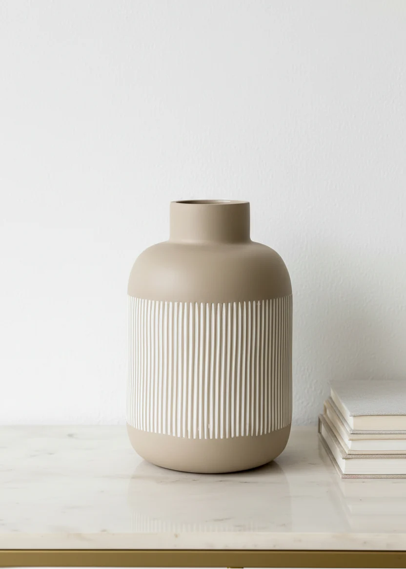 Shibui Beige Vase - Tall - Image 6