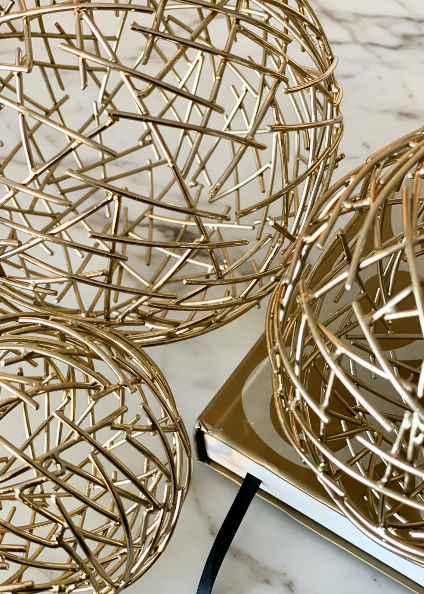 Sphere Set of 3  - Gold - Image 7