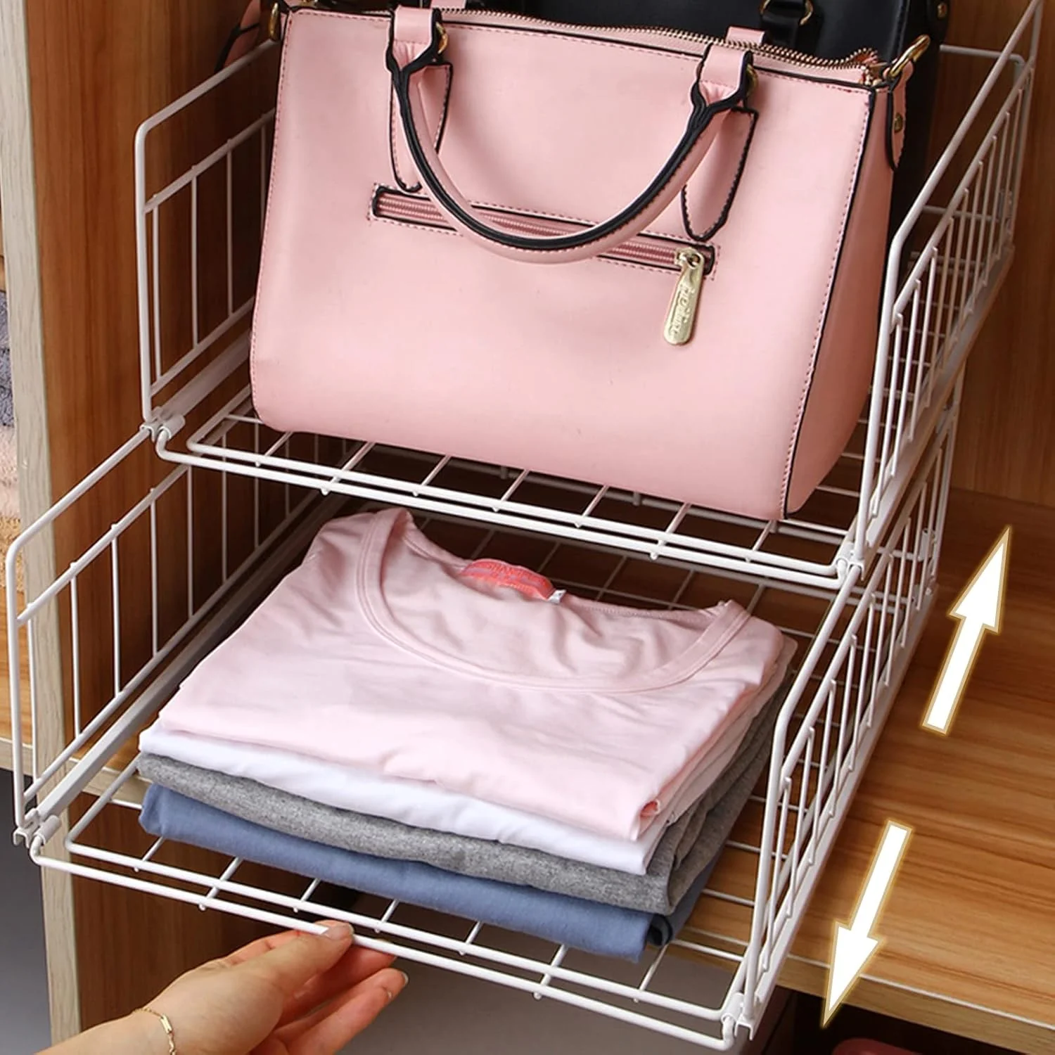 Wardrobe Stackable Rack  (2 -Tier) - Image 4