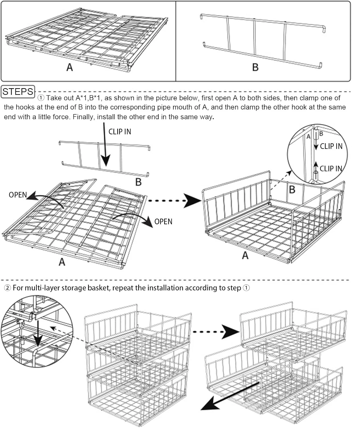 Wardrobe Stackable Rack  (2 -Tier) - Image 8